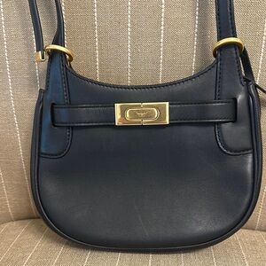 Tory Burch Black and Gold Leather Crossbody Bag with Timeless Design